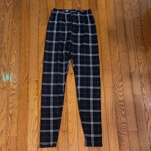 Streetwear Society Black & White Plaid Pull-On Leggings